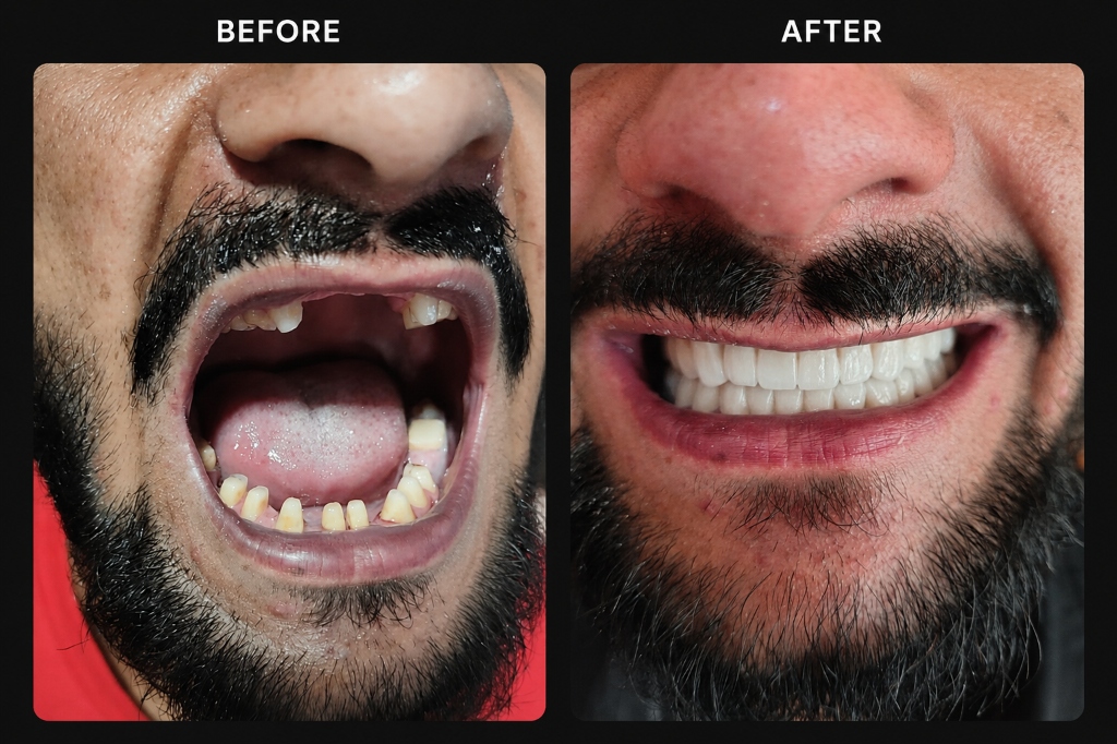 Full Mouth Smile Reconstruction Before After